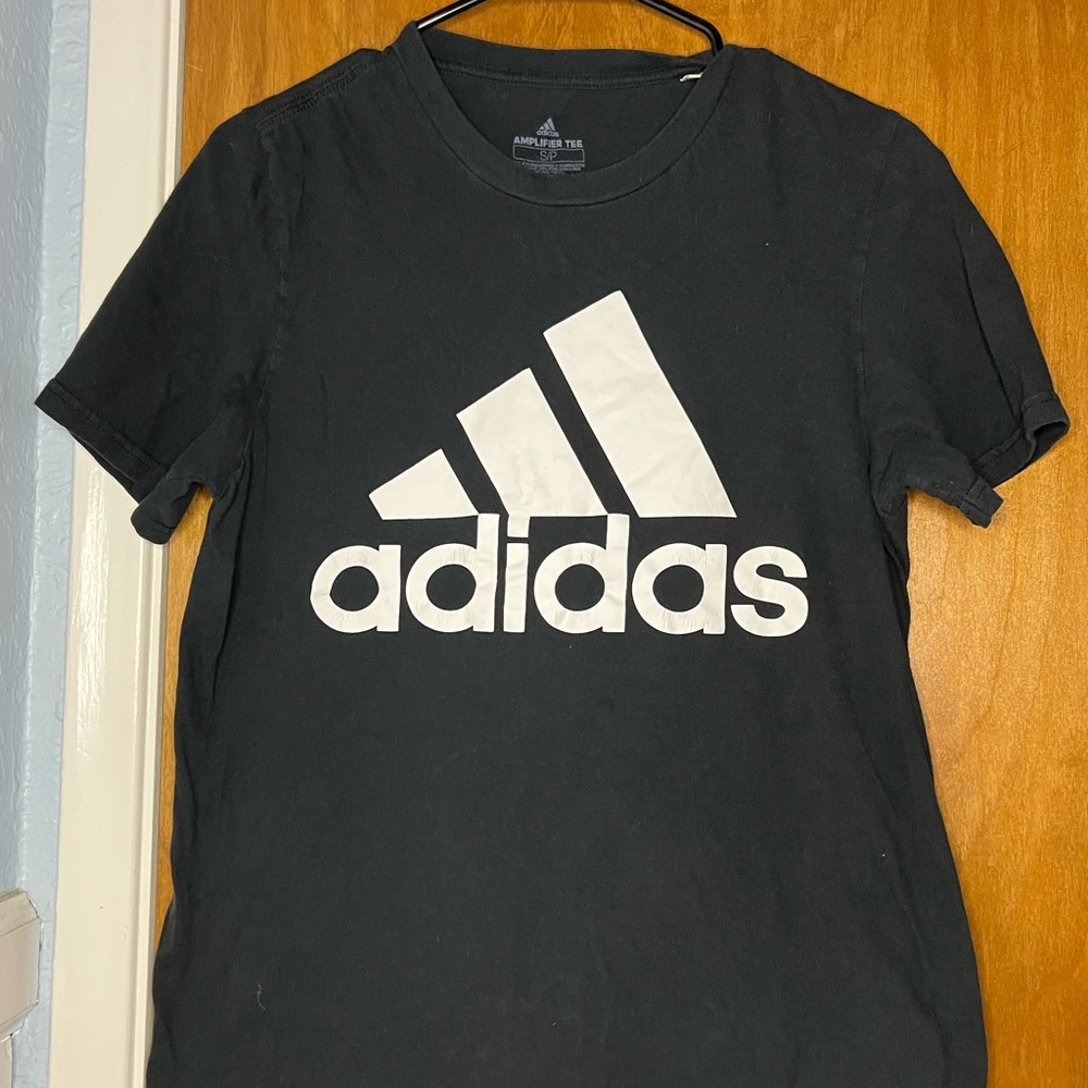Adidas Black Tee with White Logo